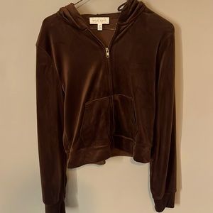 velvet zip up hoodie